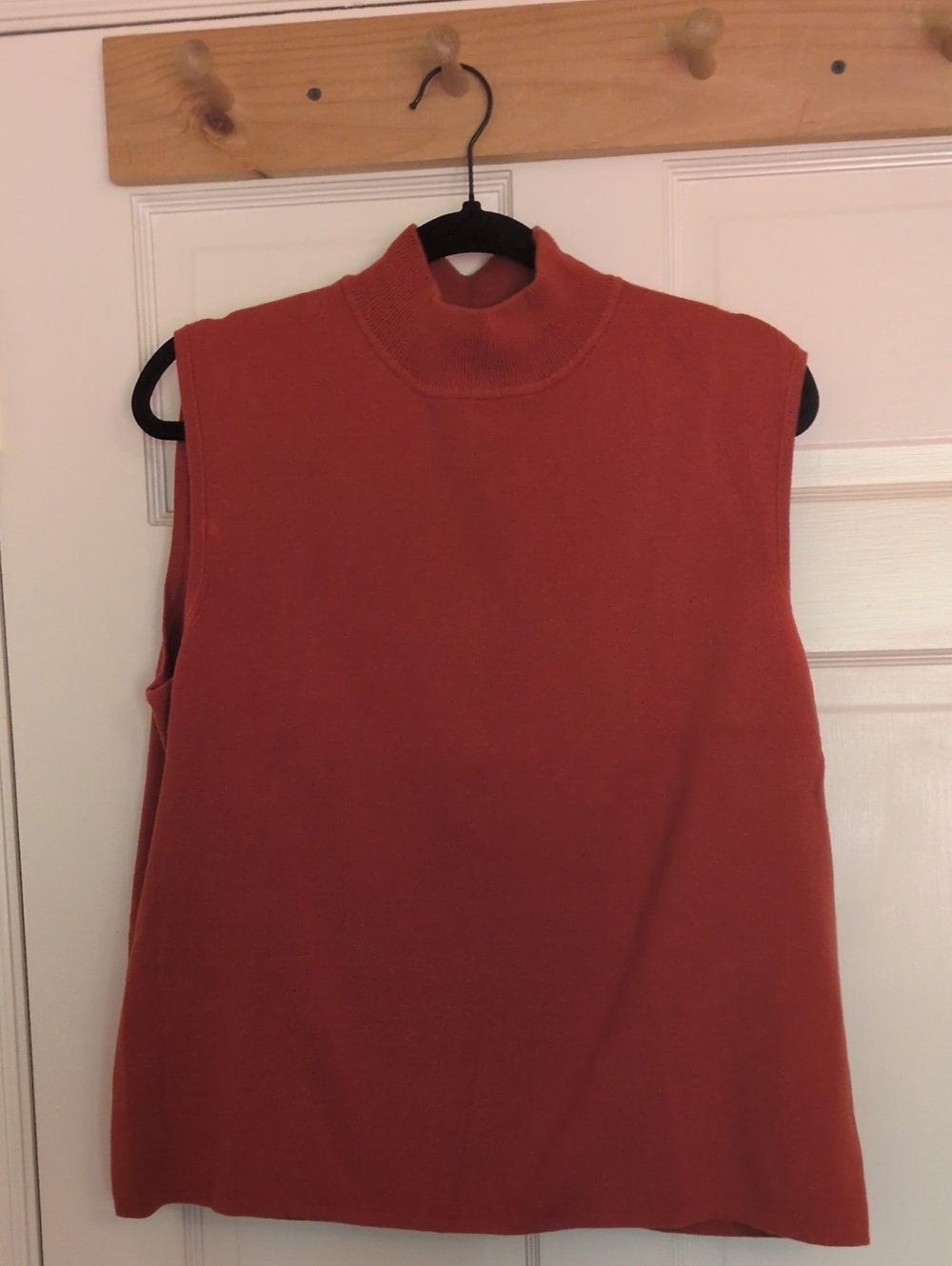 Mercer Street Studio Sleeveless Ribbed Mock Neck Sweater in Red